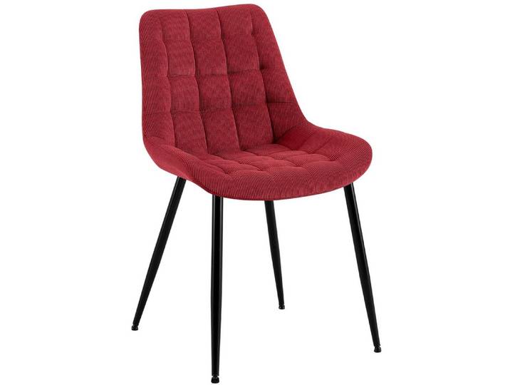 TPFLiving Stuhl Sardona (Pflegeleichte Oberflächen & robuste Materialien), Maße (TxBxH): 58 x 52 x 83cm - Farbe: bordeauxrot