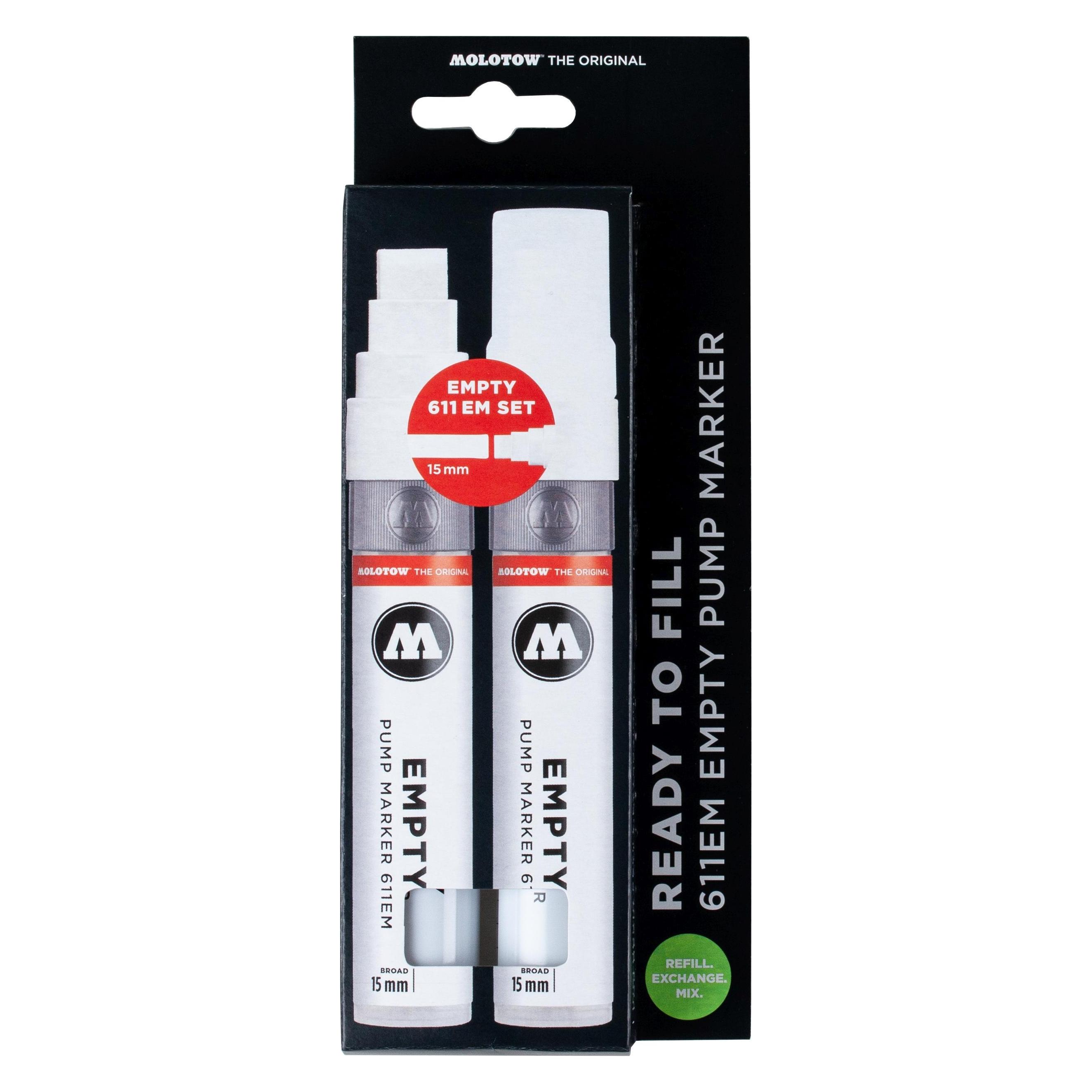 Molotow Empty Pump Marker 611EM 15mm VE=2 Stück (2x) (MO200511)