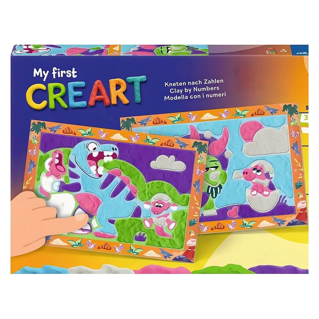Ravensburger My First CreArt, Kneten nach Zahlen - Freche Dinos (12023162)