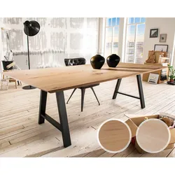 Massivholz »Luzern« Tabula Rasa Esstisch 4 cm / voll massiv / Wildeiche natur / 220x100 cm