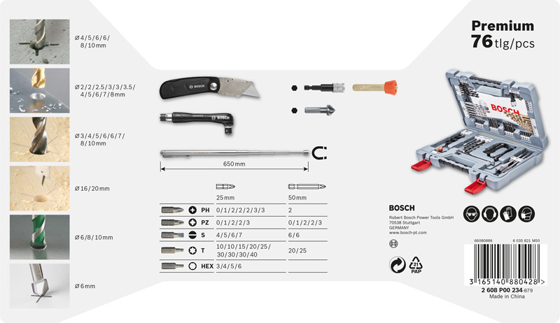 Bosch 76-tlg. Premium X-Line Bohrer- und Schrauber-Set 2608P00234