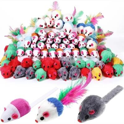 Uplifted Finds Interactive Rattle Plush Mouse Cat Toy With Catnip 5 Pcs