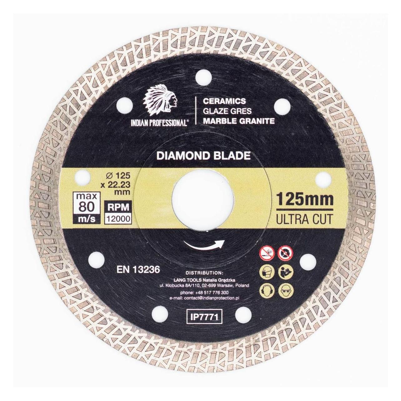 MGA TARCZA DIAMENTOWA 125mm x 1,6mm x 22,2mm ULTRA CUT INDIAN PROFESSIONAL (37262676)