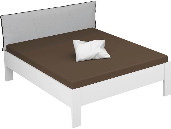 Futonbett RAUCH Aditio , weiß, B:166cm H:107cm L:208cm, Betten, Futonbett, Kopfteil Webstoff mit abgesetztem Keder