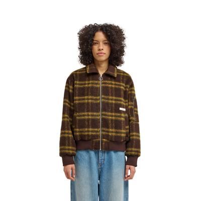 Outdoorjacke ELEMENT "Fuzzy", Damen, Gr. XS, braun (brushed plaid mole), Obermaterial: 80% Polyester, 20% Wolle., Jacken Outdoorjacke