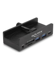 Delock Externer USB 5 Gbps 3 Port Hub 2 x Typ-A 1 Type-C und 2 Slot Card Reader (64285)