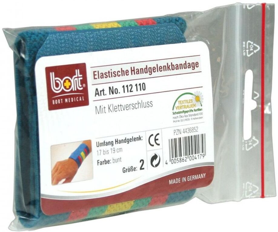 Bort Handgelenkbandage Größe 2 bunt mit Klettband vers. 1stk