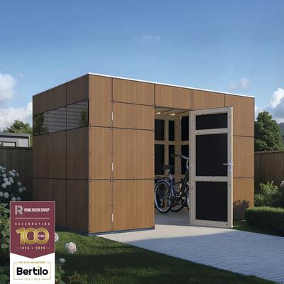 Gartenhaus Bertilo Trespa HPL Design 2 345 x 236 cm Walnuss