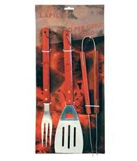 Lapillo RVS barbecuegereedschap set van 3 stuks