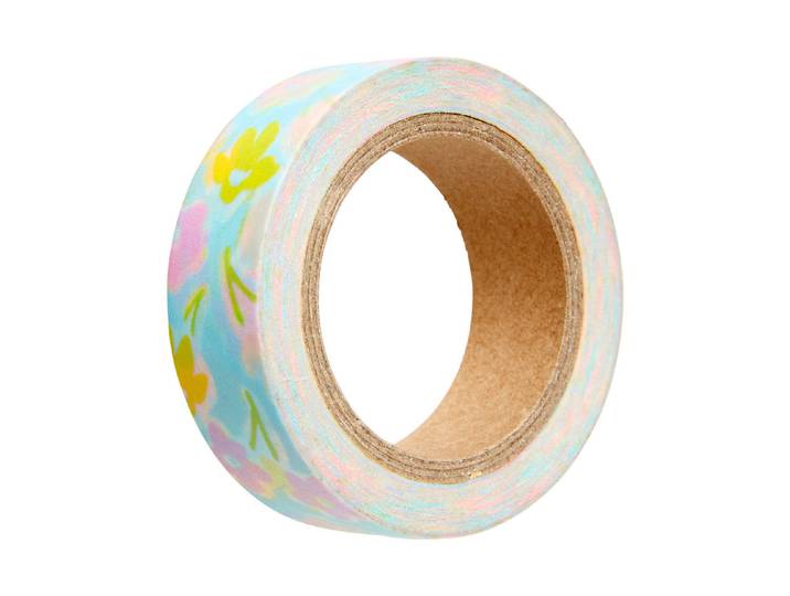 Washi-Tape mit Blumen Hellblau