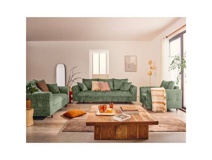 Rune - fauteuil en velours texturé - Vert sauge
