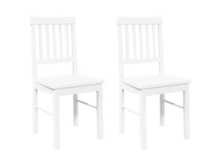 LMTYOENFG Esszimmerstühle 2er Set Weiß Massivholz Kautschukbaum Stabiles 2er-Set Küchenstühle aus Massivholz mit ergonomischer Rückenlehne für Esszimmer und Küche. Belastbar bis 110 kg.