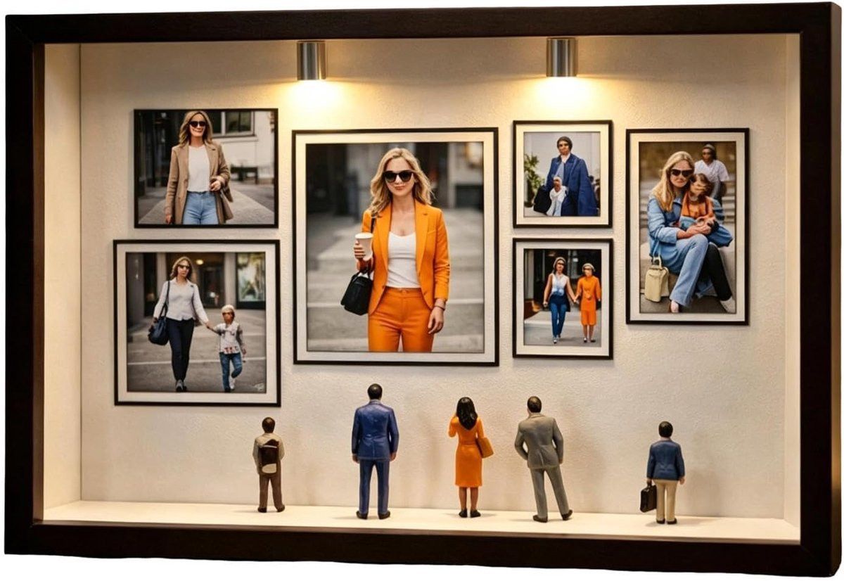 Museum Silhouet Doos Mini Museum DIY Kunst Weergave voor Herinneringen - Houtkleurig