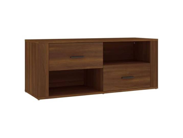 LKJephalotrop TV-Schrank Braun Eichen-Optik 100x35x40 cm Lowboard Stilvolles Mediamöbel mit Schubladen für Wohnzimmer und Schlafzimmer, pflegeleichtes Holzwerkstoff-Design.