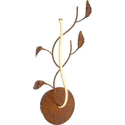 JUST LIGHT LED Wandleuchte "AURELIA", braun (rostfarben), 1, H: 44cm, 1 Stk., Leuchten, 2700K Leuchtmittel, LED Wandleuchte