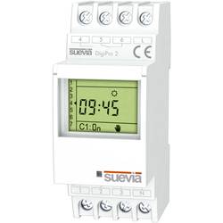 Suevia Zeitschaltuhr für Hutschiene DigiPro 2 2 Wechsler 16 A 250 V/AC Tagesprogramm, Wochenprogramm, Ferienprogramm, Impulsprogramm SU171912