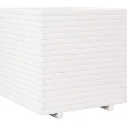 Helloshop26 - Hochbeet für Pflanzen Blumen Terrasse Garten 70 x 70 x 72 cm Kiefernholz massiv weiß 02_0037838