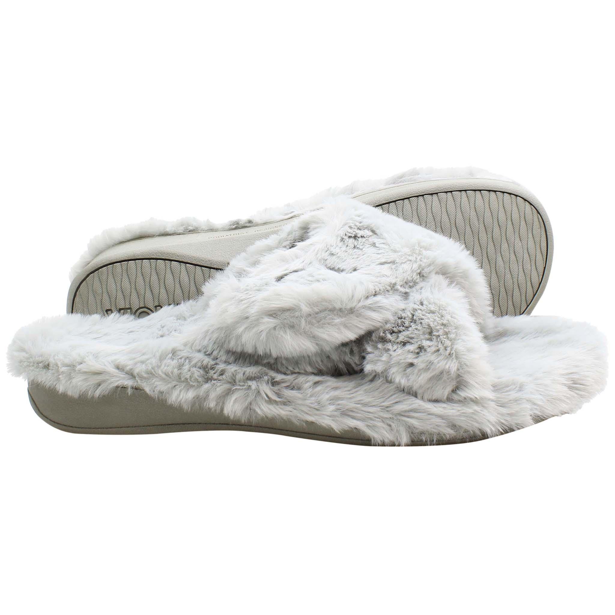 Vionic Indulge Relax Plush Damen Hausschuhe in Grau