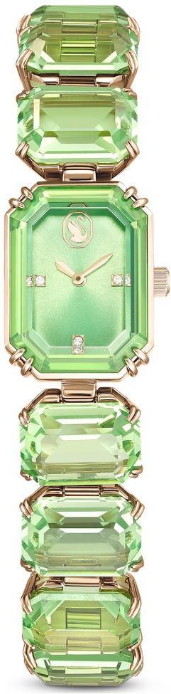 Swarovski Millenia octagon rannekello, samppanjakullanvärinen ja vihreät