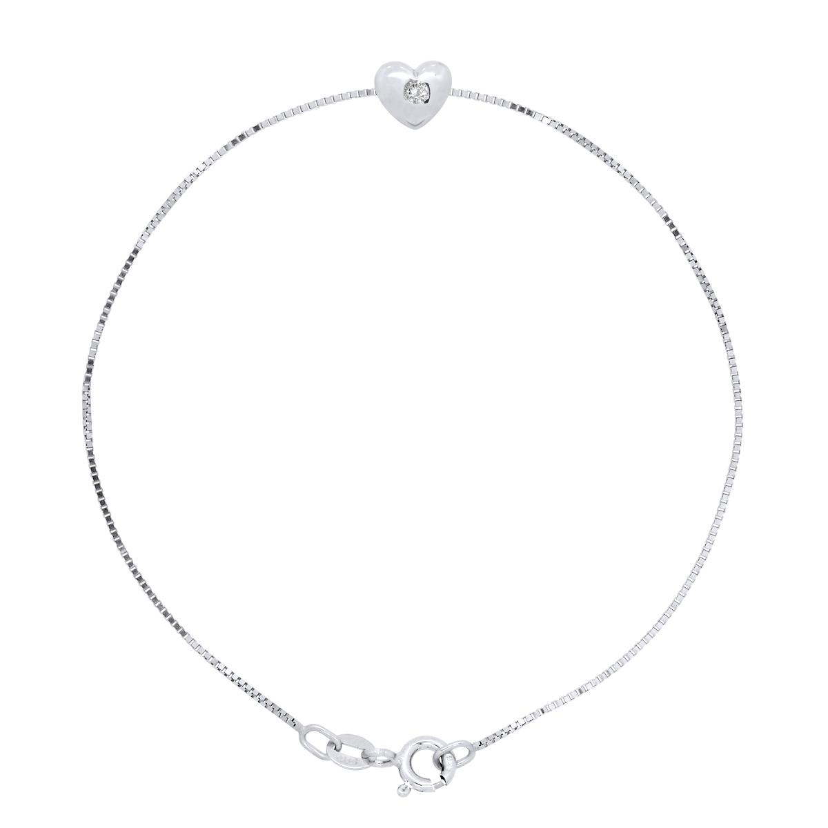 Chain Bracelet met Diamond Heart Cts Natural 0030 925