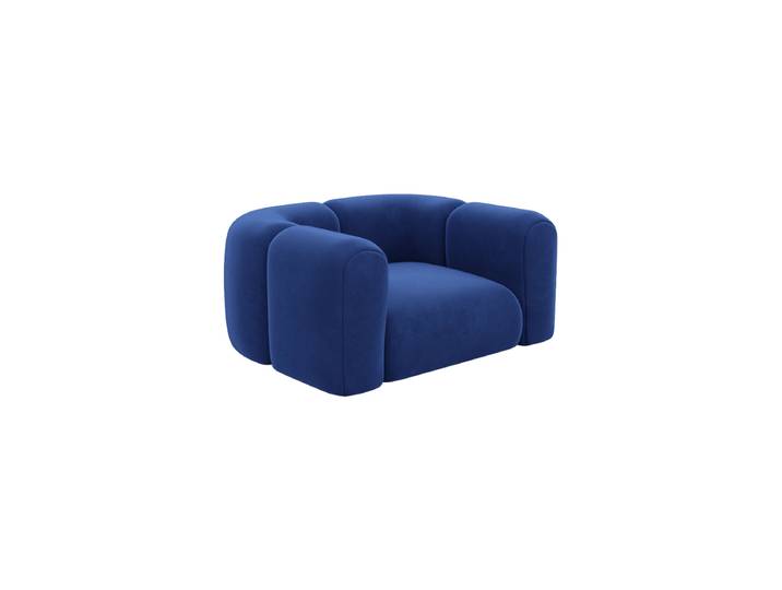 Design Loungesessel „Terranova“ mit Samtbezug Samtbezug Königsblau BLOOMINGLOFT Collection