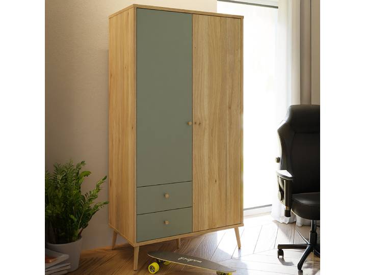 Armoire 95 x 186 x 52cm Vert/Marron