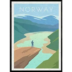 POSTER Norwegen Fjord A4 Rahmenlos