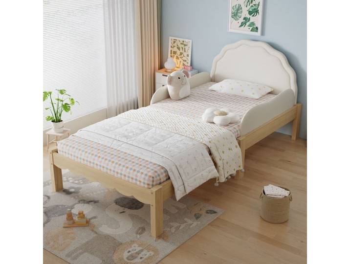 Lit - CIPACHO - 90 x 200 cm - Rembourré enfant - Tête de lit polyuréthane - Sommier à lattes