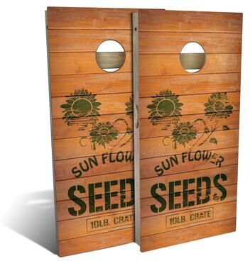 Skip's Garage Sunflower Crate Outdoor Cornhole Board Set