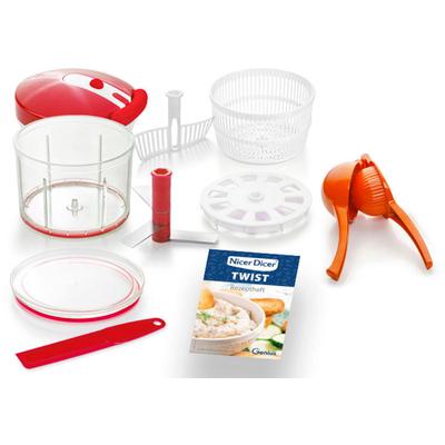 Zerkleinerer GENIUS "Nicer Dicer Twist", rot, Zerkleinerer, + Zitruspresse, 2 einstellbare Geschwindigkeitsstufen