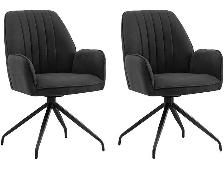 Stuhl HOME AFFAIRE Pollenca , grau (anthrazit, schwarz, anthrazit), B:56cm H:86cm T:64cm, Metall, Stühle, Stuhl, tolle Optik