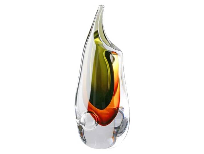 Glas Art Vase Finesse - braun, grün, klar - Glas - Höhe 30cm - wasserdicht - Blumenvase