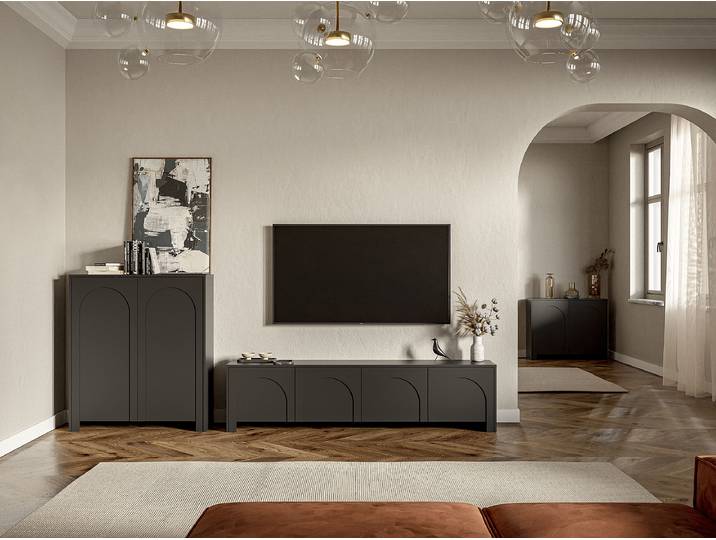Kommode Argay 117cm Schwarz/Schwarz