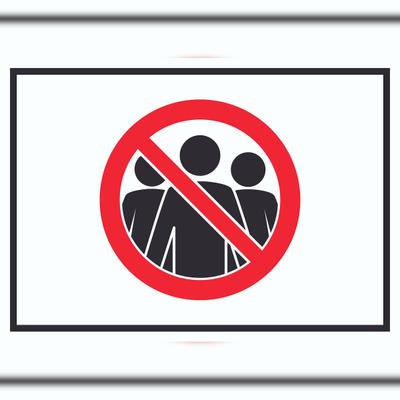 HB-Druck Menschenansammlung vermeiden Symbol Schild A4 Rückseite selbstklebend