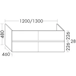 Burgbad Waschtischunterschrank zu Keramik Waschtisch rc40 Solitaire Matt 550x1200x460 Dunkelgrau Mat WWKX120F4511