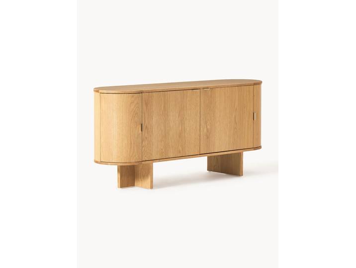 Holz-Sideboard Zumi mit abgerundeten Ecken