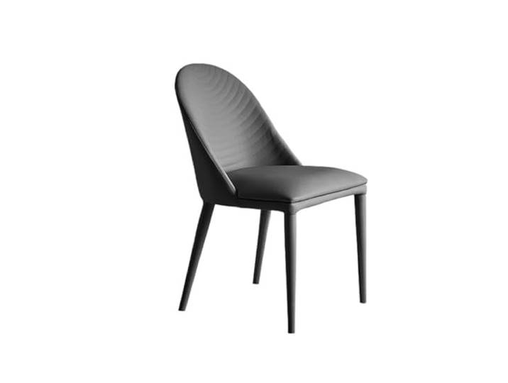 tDZP7yWpc Küchenstühle Esszimmerstuhl Home Leder Schlafzimmer Make-Up Stuhl Mid Century Gepolsterte Küchenstühle(Dark Grey)