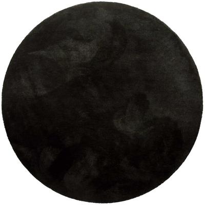 Teppich HOMIE LIVING "Pisa", schwarz, H:25mm Ø:200cm, Polyester, Teppiche, Teppich, Hochflor, Microfaser, uni, weich, Shaggy, Wohnzimmer, Schlafzimmer