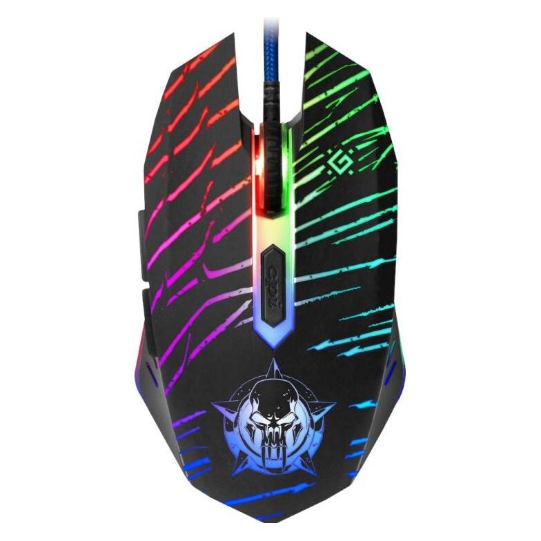 Defender Gaming, kabelgebunden, optisch GM-590L DARK AGENT 12800dpi 6P Backlit Gaming-Maus (Kabelgebunden) (52590)