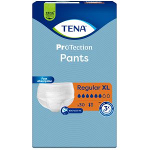 TENA Inkontinenz-Pants ProTection Regular, Unisex, Größe XL (120-160cm), Einweg, 6 Tropfen, 30 Stück
