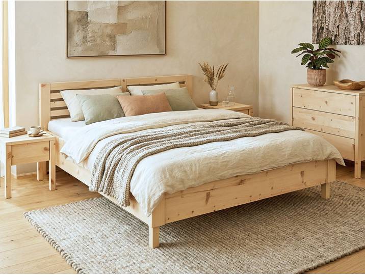 Zirbenbett „Moritz“ 120 x 190 cm Massivholz Zirbe