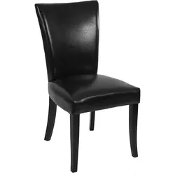 6er-Set Esszimmerstuhl Chesterfield, Stuhl Küchenstuhl, Nieten FSC®-zertifiziert ~ Kunstleder, schwarz, dunkle Beine