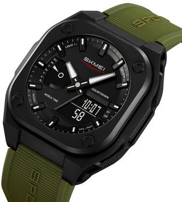 ModernMart Digital Sports Watch With Alarms Waterproof LED Chrono Wristwatch For Men & Women green