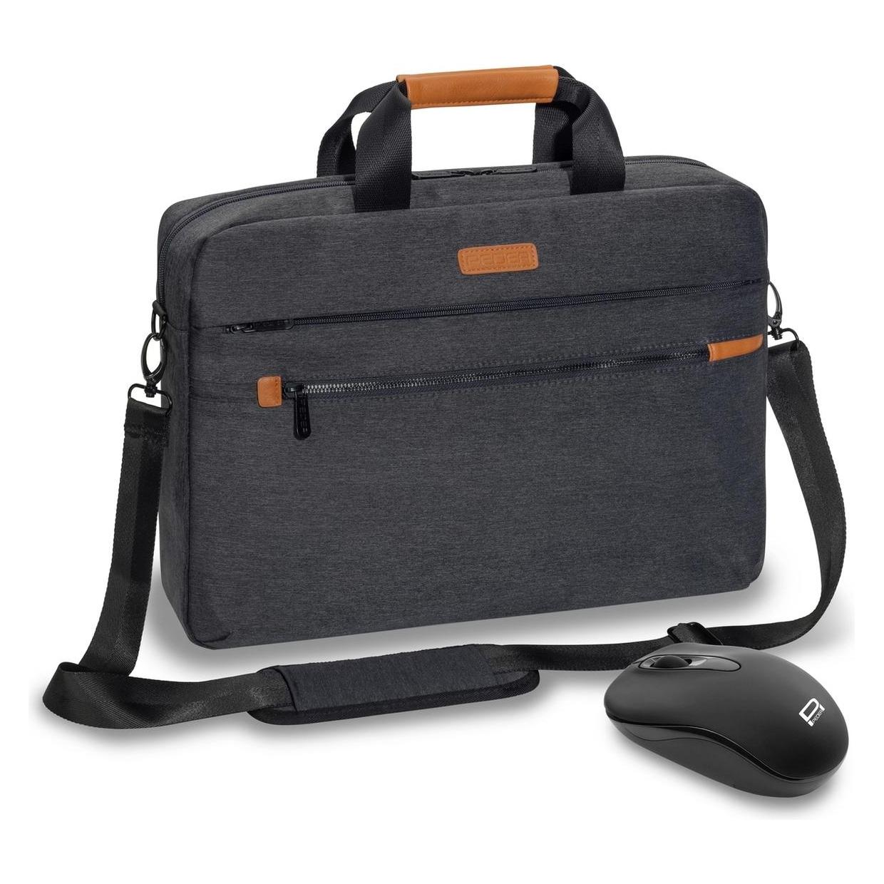 Pedea Notebooktasche "ELEGANCE" Pro 43,9cm (17.3") grau + Maus (17.30") (SET010-66066440)