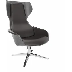 Sedus se:lounge Loungesessel Leder - Leder Elephant (PL103) / Anthrazit (V51) / Poliert (110)