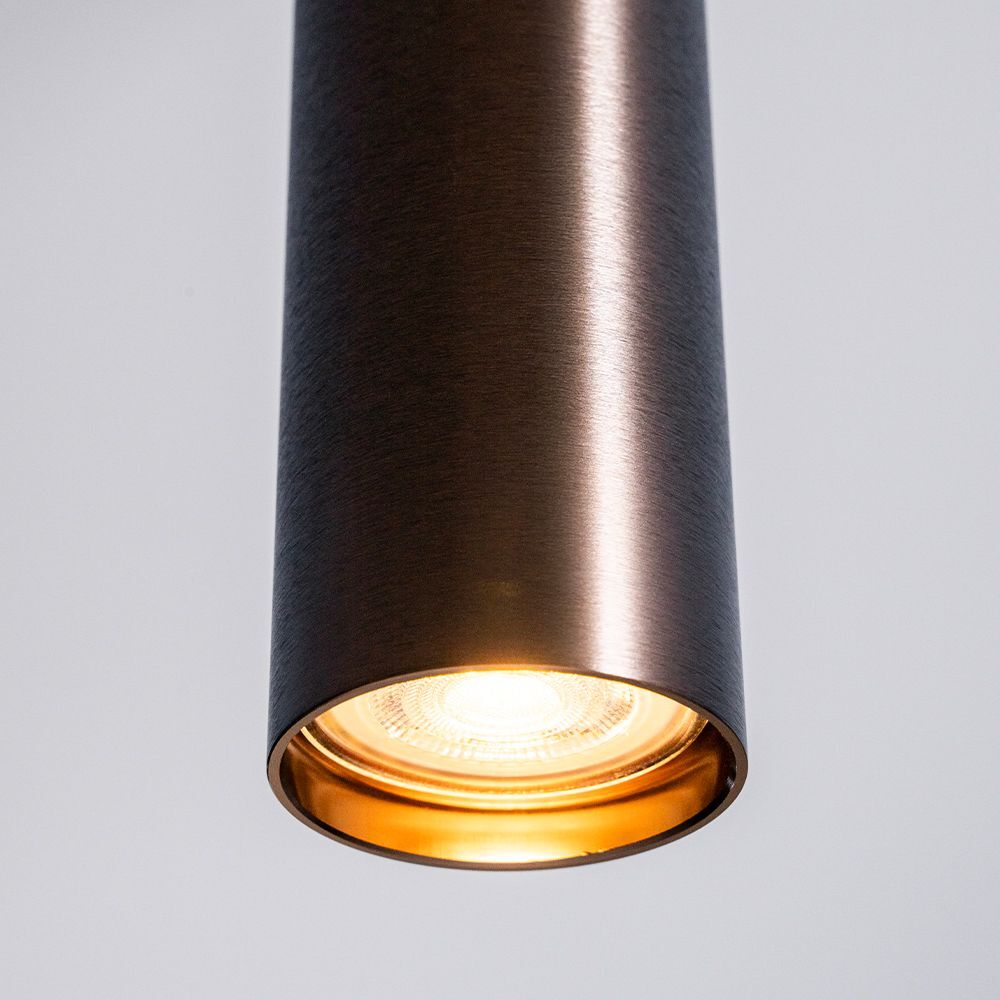 LUSENZ Canopus bronzo l - Zylindrischer Aufbaustrahler mit gebürsteter Bronzebeschichtung