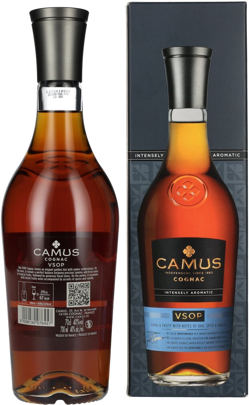 Camus Cognac Camus VSOP Intensely Aromatic Cognac 40% Vol. 0,7l in Geschenkbox
