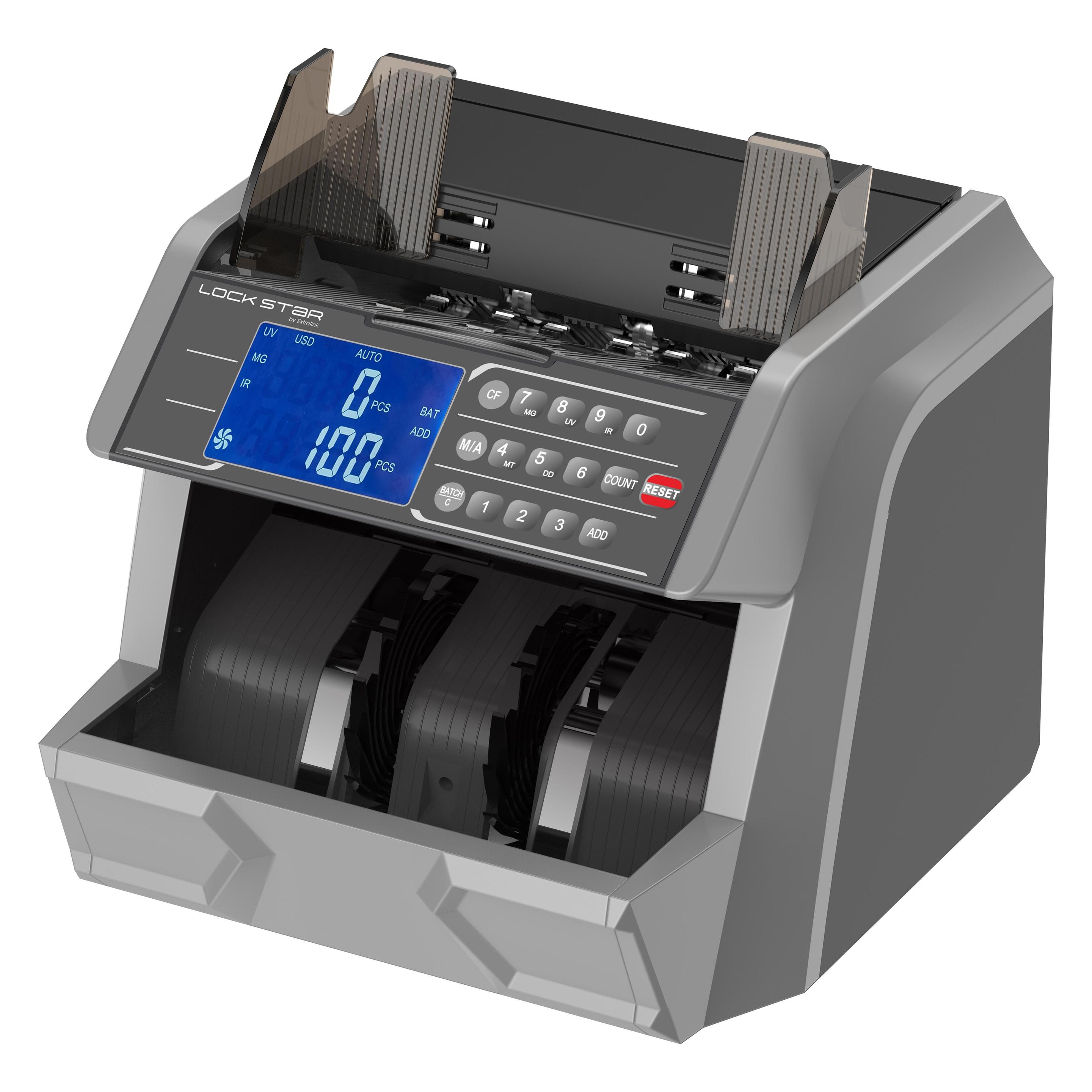 Extralink Lockstar Professionelle Banknotenzählmaschine Mit Uv, Ir, mg X-600 (Geldscheinzähler) (EX.29133)