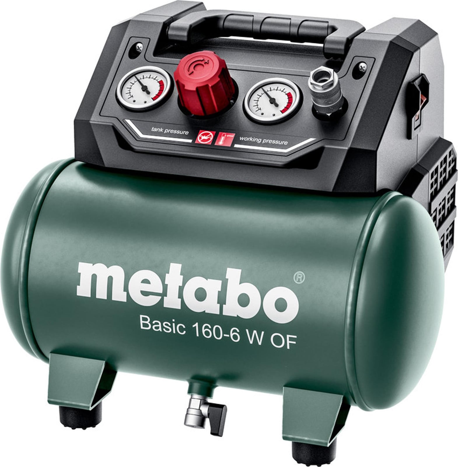 Metabo Basic 160-6 W OF Compressor met 6 liter inhoud, 900 W en 8 bar