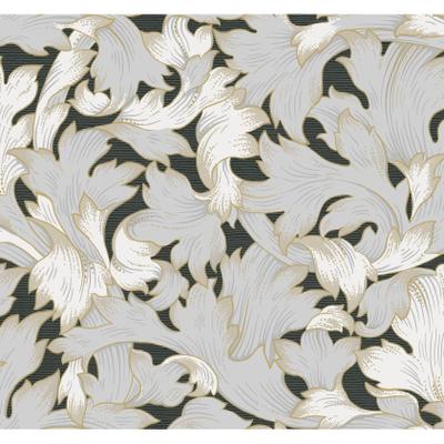 York Wallcoverings Acanthus Toss Black & Grey Wallpaper